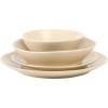 imageOprahs Favorite Things  Santorini Mist Double Bowl Terracotta Reactive Glaze Plates and Bowls Dinnerware Set  Amber Service for Four 16pcsMarble Dawn Cream
