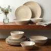 imageOprahs Favorite Things  Santorini Mist Double Bowl Terracotta Reactive Glaze Plates and Bowls Dinnerware Set  Amber Service for Four 16pcsMarble Dawn Cream