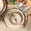 imageOprahs Favorite Things  Santorini Mist Double Bowl Terracotta Reactive Glaze Plates and Bowls Dinnerware Set  Amber Service for Four 16pcsMarble Dawn Cream