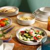imageOprahs Favorite Things  Santorini Mist Double Bowl Terracotta Reactive Glaze Plates and Bowls Dinnerware Set  Amber Service for Four 16pcsMoonstone White