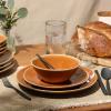 imageOprahs Favorite Things  Santorini Mist Double Bowl Terracotta Reactive Glaze Plates and Bowls Dinnerware Set  Amber Service for Four 16pcsTerracotta Canyon