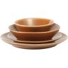 imageOprahs Favorite Things  Santorini Mist Double Bowl Terracotta Reactive Glaze Plates and Bowls Dinnerware Set  Amber Service for Four 16pcsTerracotta Canyon