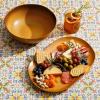 imageOprahs Favorite Things  Santorini Mist Double Bowl Terracotta Reactive Glaze Plates and Bowls Dinnerware Set  Amber Service for Four 16pcsTumeric Yellow