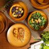 imageOprahs Favorite Things  Santorini Mist Double Bowl Terracotta Reactive Glaze Plates and Bowls Dinnerware Set  Amber Service for Four 16pcsTumeric Yellow
