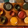 imageOprahs Favorite Things  Santorini Mist Double Bowl Terracotta Reactive Glaze Plates and Bowls Dinnerware Set  Amber Service for Four 16pcsTumeric Yellow
