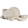 imageGibson Elite Matisse Double Bowl Dinnerware Set Service for 4 16pcs Taupe