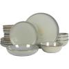 imageGibson Elite Mayfair Bay Embossed Double Bowl Dinnerware Set Service for 4 16pcs BlueBerea Green