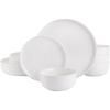 imageGibson Home Oslo Porcelain Chip and Scratch Resistant Dinnerware Set Service for 4 16pcs Plates and Bowls Dishes Sets WhiteWhite 12pcs