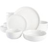 imageGibson Home Oslo Porcelain Chip and Scratch Resistant Dinnerware Set Service for 4 16pcs Plates and Bowls Dishes Sets WhiteWhite