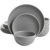 imageGibson Home Rockaway 12Piece Dinnerware Set Service for 4 Grey Matte Matte Grey