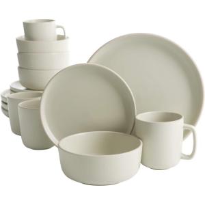 imageGibson Home 12733916R Zuma 16 Piece Round Kitchen Dishes Plates Bowls Mugs Dinnerware Sets Service for Four 16pcs YellowCreamPistachio