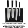 imageBabish 5 Piece 14116 German Steel Magnetic Forged Kitchen Knife Block SetHigh Carbon Stainless Set w Magnetic Stand