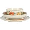 imageCassia Bud 16 Piece Double Bowl Hand Painted Stoneware Plates and Bowls Floral Dinnerware SetCassia Bud