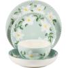 imageCassia Bud 16 Piece Double Bowl Hand Painted Stoneware Plates and Bowls Floral Dinnerware SetMagnolia Blom