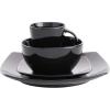 imageGibson Elite Lounge Reactive Glaze Stoneware Dinnerware Set Soho Square Black