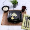 imageGibson Elite Lounge Reactive Glaze Stoneware Dinnerware Set Soho Square Black