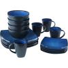 imageGibson Elite Soho Lounge Reactive Glaze Stoneware Dinnerware Set Service for 4 16pc BlueBlue