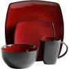 imageGibson Elite Soho Lounge Reactive Glaze Stoneware Dinnerware Set Service for 4 16pc BlueRed