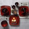 imageGibson Elite Soho Lounge Reactive Glaze Stoneware Dinnerware Set Service for 4 16pc BlueRed