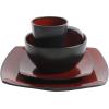 imageGibson Elite Soho Lounge Reactive Glaze Stoneware Dinnerware Set Service for 4 16pc BlueRed