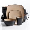 imageGibson Elite Soho Lounge Reactive Glaze Stoneware Dinnerware Set Service for 4 16pc BlueTaupe
