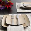 imageGibson Elite Soho Lounge Reactive Glaze Stoneware Dinnerware Set Service for 4 16pc BlueTaupe