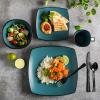 imageGibson Soho Lounge Square Reactive Glaze Stoneware Dinnerware Set Service for 4 16pc Matte JadeMatte Jade