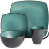imageGibson Soho Lounge Square Reactive Glaze Stoneware Dinnerware Set Service for 4 16pc Matte JadeMatte Jade