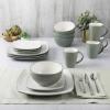 imageGibson Soho Lounge Square Reactive Glaze Stoneware Dinnerware Set Service for 4 16pc SandCeladon