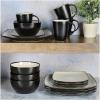 imageGibson Soho Lounge Square Reactive Glaze Stoneware Dinnerware Set Service for 4 16pc SandSand