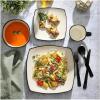 imageGibson Soho Lounge Square Reactive Glaze Stoneware Dinnerware Set Service for 4 16pc SandSand