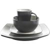 imageGibson Soho Lounge Square Reactive Glaze Stoneware Dinnerware Set Service for 4 16pc SandSand
