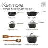 imageKenmore Elite Andover Nonstick Platinum Forged Aluminum Cookware Set 10Piece Glacier BlueBlack 10Piece