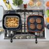 imageKenmore Elite Andover Nonstick Platinum Forged Aluminum Cookware Set 10Piece Glacier BlueBlack 5Piece