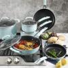 imageKenmore Elite Andover Nonstick Platinum Forged Aluminum Cookware Set 10Piece Glacier BlueGlacier Blue