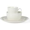 imageMartha Stewart Maepoole Porcelain Embossed Dinnerware Set White Service for 4 16pcsWhite Basket Weave