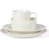 imageMartha Stewart Maepoole Porcelain Embossed Dinnerware Set White Service for 4 16pcsWhite Embossed