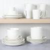 imageMartha Stewart Maepoole Porcelain Embossed Dinnerware Set White Service for 4 16pcsWhite Embossed