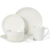 imageMartha Stewart Maepoole Porcelain Embossed Dinnerware Set White Service for 4 16pcsWhite Embossed