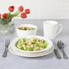 imageMartha Stewart Maepoole Porcelain Embossed Dinnerware Set White Service for 4 16pcsWhite Embossed