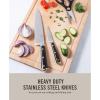 imageMartha Stewart Ruxton 14 Piece High Carbon Stainless Steel Cutlery Knife Block Set wABS Triple Riveted Forged Handle Ashwood Block  LinenBlack W Gold