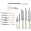 imageMartha Stewart Ruxton 14 Piece High Carbon Stainless Steel Cutlery Knife Block Set wABS Triple Riveted Forged Handle Ashwood Block  LinenLinen