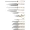 imageMartha Stewart Ruxton 14 Piece High Carbon Stainless Steel Cutlery Knife Block Set wABS Triple Riveted Forged Handle Ashwood Block  LinenLinen Ashwood Block