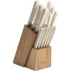 imageMartha Stewart Ruxton 14 Piece High Carbon Stainless Steel Cutlery Knife Block Set wABS Triple Riveted Forged Handle Ashwood Block  LinenLinen Ashwood Block