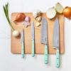 imageMartha Stewart Ruxton 14 Piece High Carbon Stainless Steel Cutlery Knife Block Set wABS Triple Riveted Forged Handle Ashwood Block  LinenMartha Blue