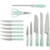 imageMartha Stewart Ruxton 14 Piece High Carbon Stainless Steel Cutlery Knife Block Set wABS Triple Riveted Forged Handle Ashwood Block  LinenMartha Blue