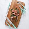 imageMartha Stewart Ruxton 14 Piece High Carbon Stainless Steel Cutlery Knife Block Set wABS Triple Riveted Forged Handle Ashwood Block  LinenMartha Blue