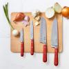 imageMartha Stewart Ruxton 14 Piece High Carbon Stainless Steel Cutlery Knife Block Set wABS Triple Riveted Forged Handle Ashwood Block  LinenRed
