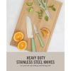 imageMartha Stewart Ruxton 14 Piece High Carbon Stainless Steel Cutlery Knife Block Set wABS Triple Riveted Forged Handle Ashwood Block  LinenSage Green W Gold