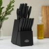 imageOster  7056114 Oster Baldwyn HighCarbon Stainless Steel Cutlery Knife Block Set 14Piece Brushed SatinBlack 14Piece Set